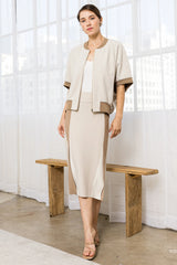 JOH Katy Stretch Knit Crepe Zipper Jacket