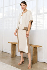 JOH Katy Stretch Knit Crepe Zipper Jacket