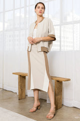JOH Jolene Colorblock Skirt in Beige
