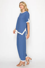 JOH Kiara Crepe Knit Pant in Blue