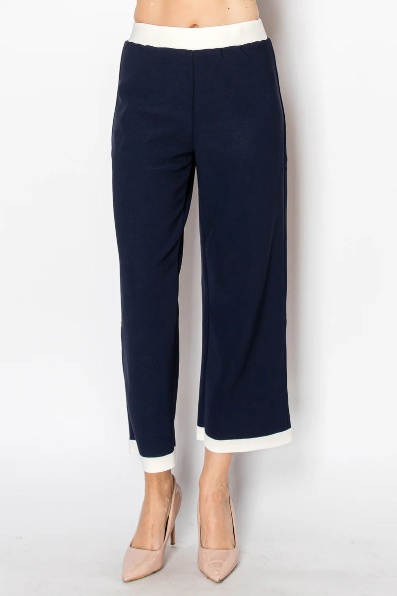 Kiara Crepe Knit Pant in Navy