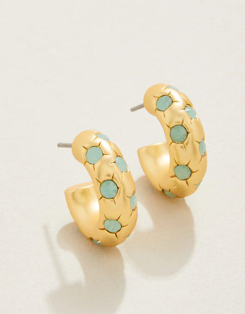 Chubby Hoop Earrings in Sea Foam Gold