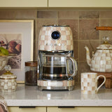 Mackenzie Childs Mocha Check Drip Coffee Maker