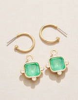 Convertible Hoop Earrings in Ocean Green