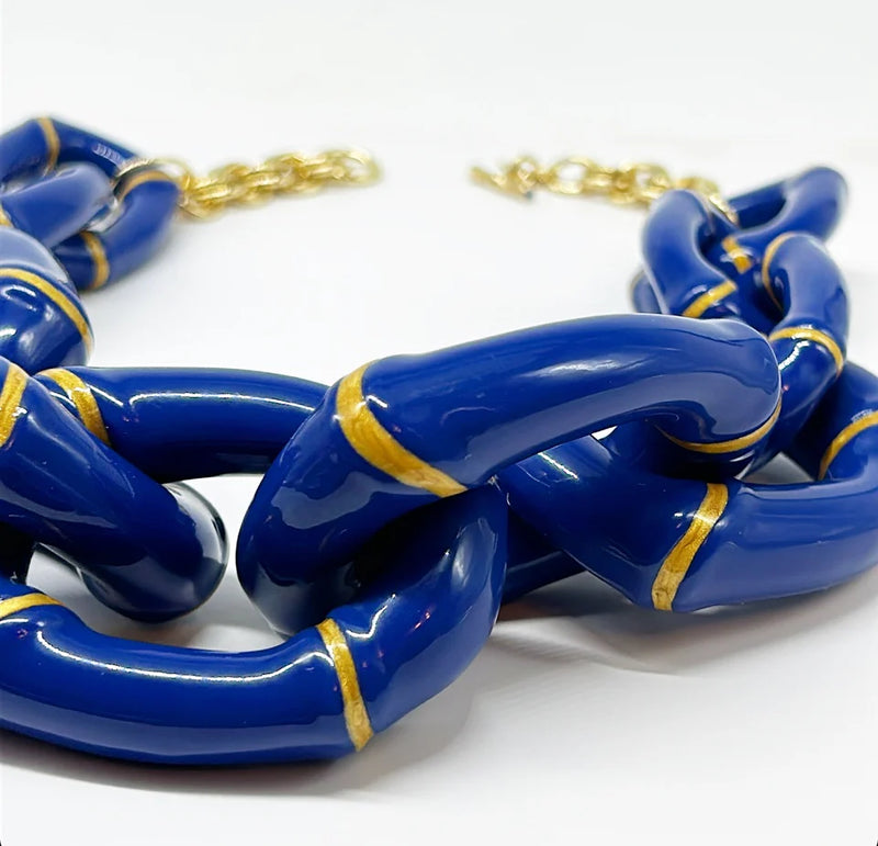 Parker Kennedy - "The Michelle" Chunky Bamboo Statement Necklace (Four Color Options)