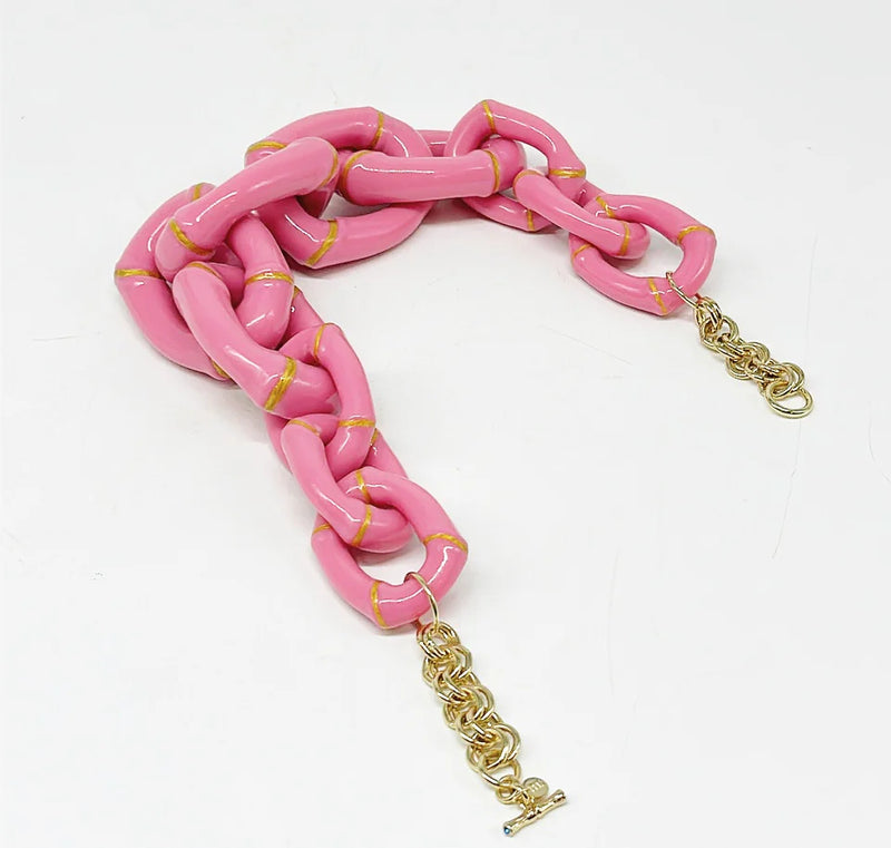 Parker Kennedy - "The Michelle" Chunky Bamboo Statement Necklace (Four Color Options)