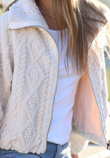 Dylan So Cozy Cable Jacket in Natural