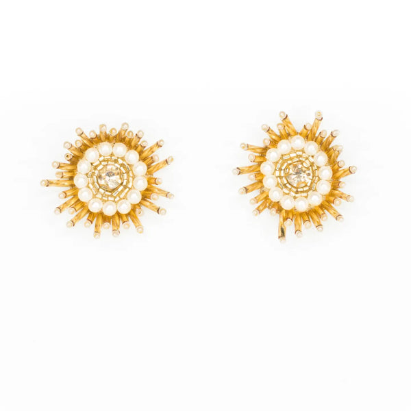 Sunburst Pearl Earrings