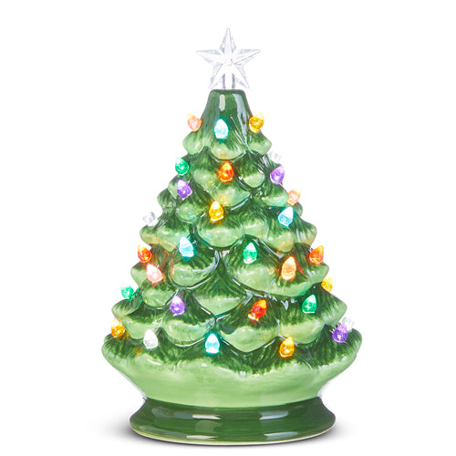 Vintage Lighted Tree with Timer - 8"