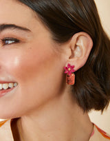 Blooming Gem Earrings in Pink