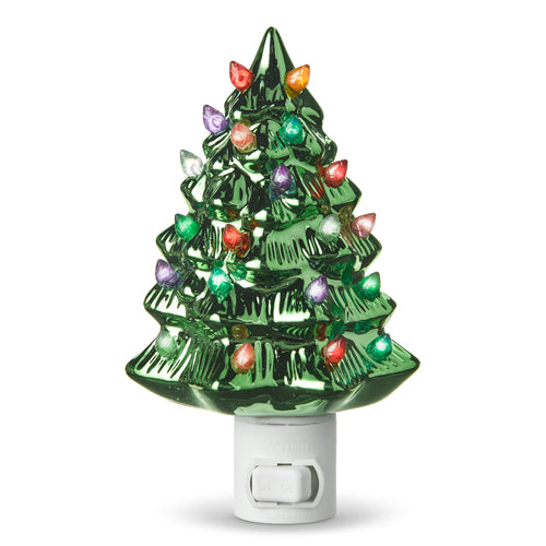 Vintage Green Metallic Tree Night Light