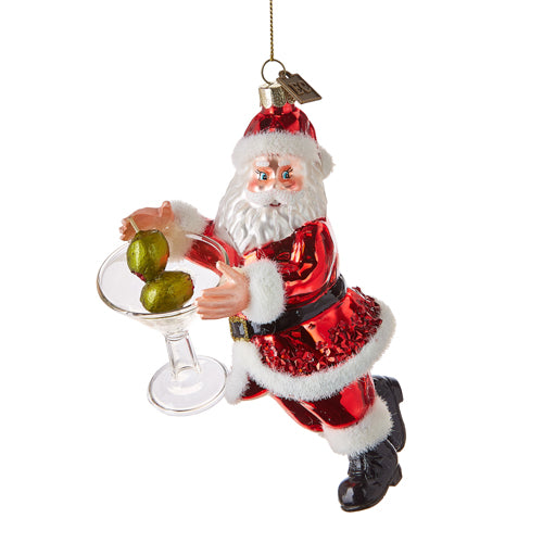 "Just One Drink" Santa Ornament - 6"