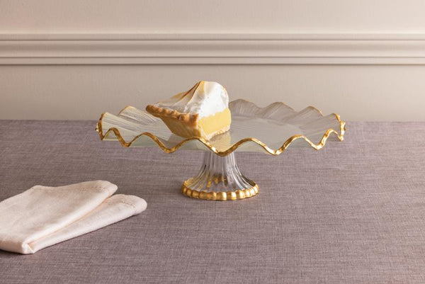 Gold Ruffled Cake Stand