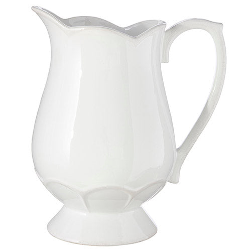 11" Scalloped Pitcher in White