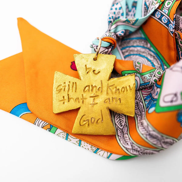 Orange Scarf with Anna Cross