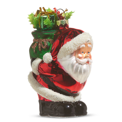 Santa with Presents Ornament - 5"