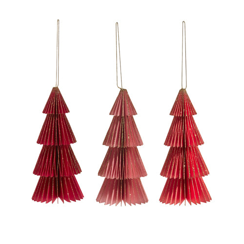 Pink Paper Tree Ornament (Three Color Options)