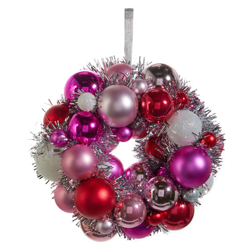 Blush and Silver Ball Wreath Ornament