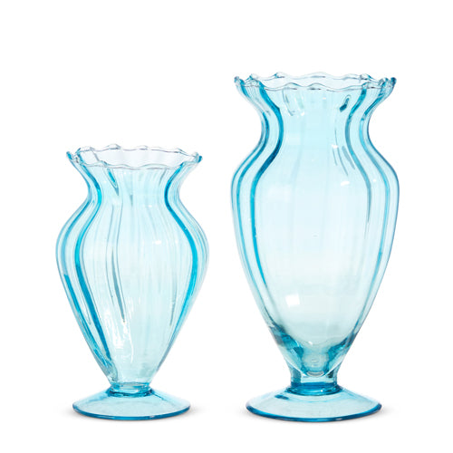8.75" Blue Glass Vase (Not a set!)