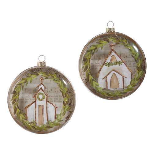 Music Sheet Church Disc Ornament (Two Style Options)