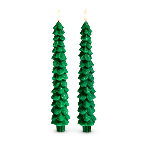 Green Tree Taper Candles