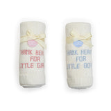 "Thank Heaven" Embroidered Knit Blanket (Two Style Options)