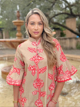 Como Midi Dress in Begonia Tan