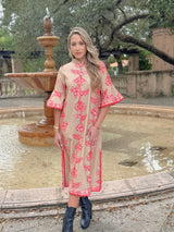 Como Midi Dress in Begonia Tan