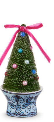 Bottle Brush Tree Ornament in Chinoiserie Urn