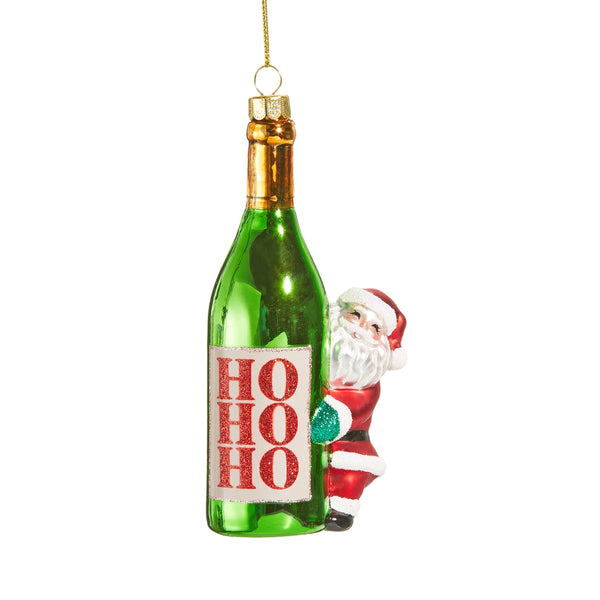 Bottled Christmas Cheer Glass Ornament