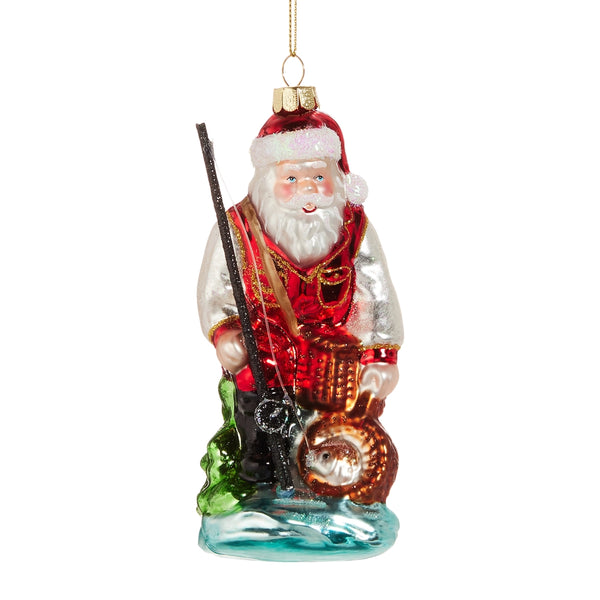 Gone Fishin' Santa Ornament