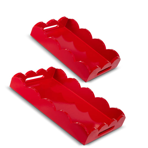 Red Scalloped Tray (Two Size Options)