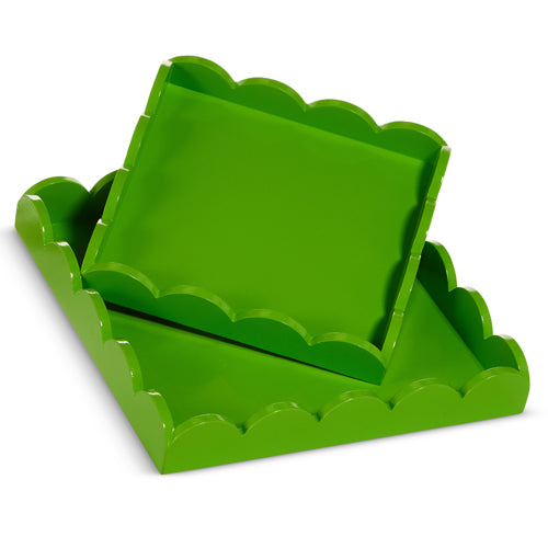 Green Scalloped Tray (Two Size Options)