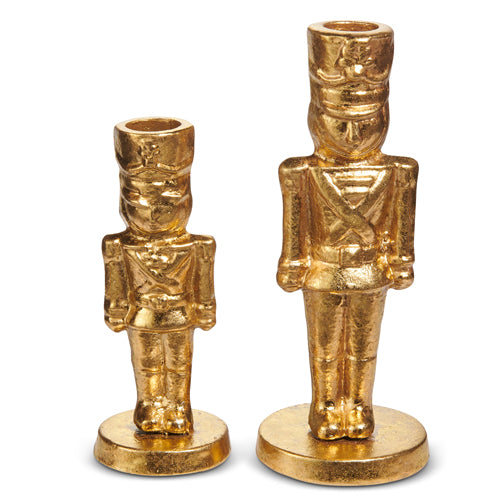 Gold Nutcracker Candlestick (Two Size Options)