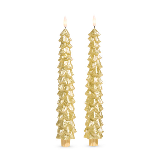 Gold Tree Taper Candles (Set of 2)