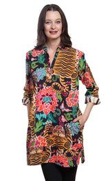 Dizzy Lizzy Vail Tunic Tiger Rug Print