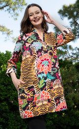 Dizzy Lizzy Vail Tunic Tiger Rug Print