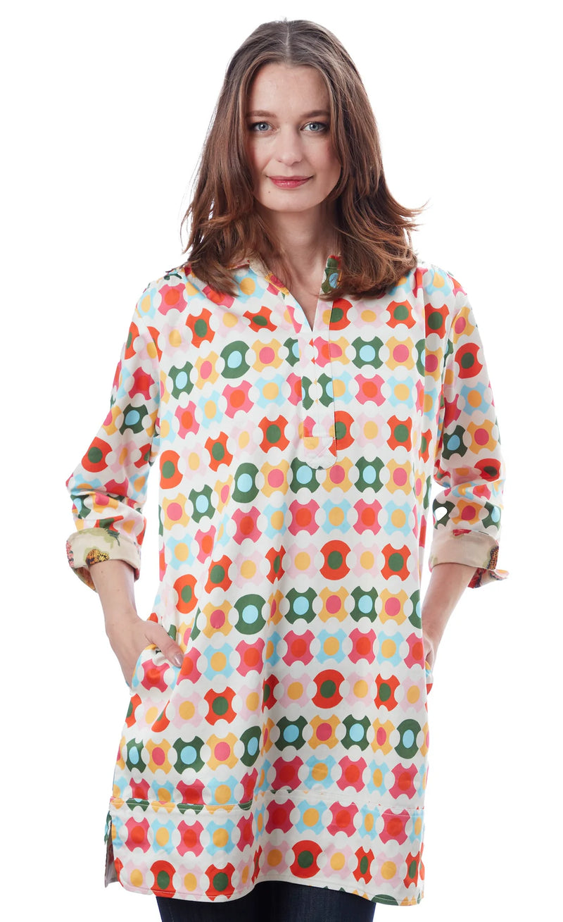 Dizzy Lizzy Dress - Vail Tunic in Colorful Geometric