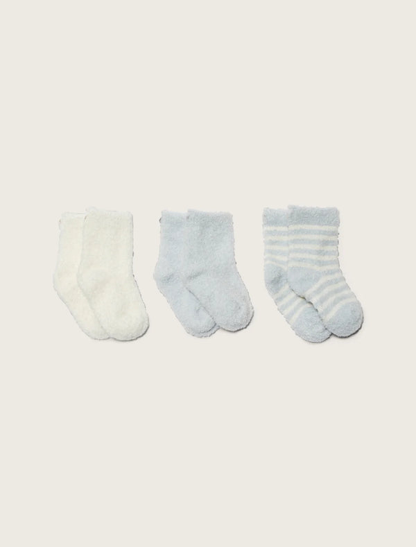 Barefoot Dreams Infant Socks in Blue (Set of 3)