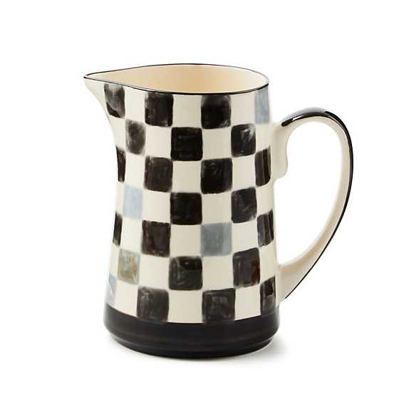 Mackenzie Childs Black Check Pitcher