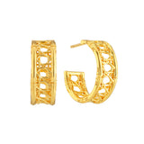 Capucine De Wulf Veranda Caning Medium Hoop Earrings in Gold
