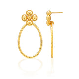 Capucine De Wulf Berry Clover Teardrop Earrings in Mother of Pearl