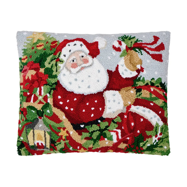 Santa in Sleigh Hook Pillow