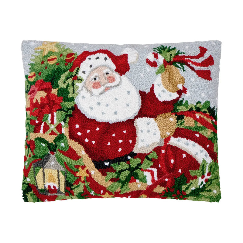 Santa in Sleigh Hook Pillow