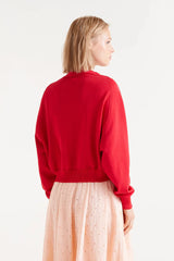 Red Fine Knit Cardigan