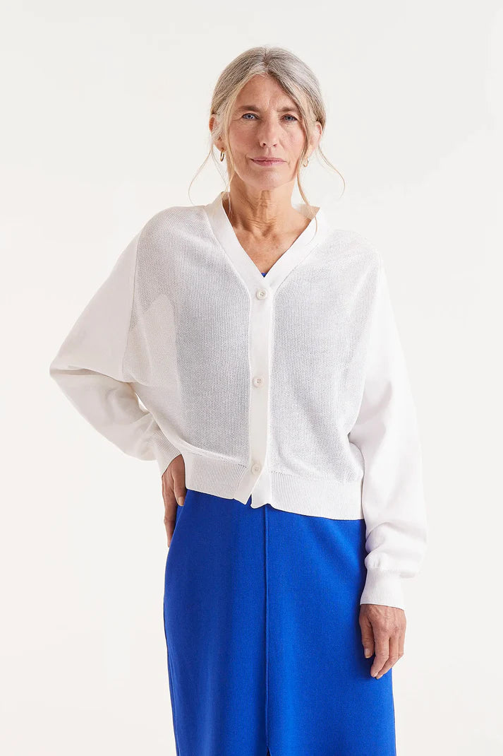 White Fine Knit Jacket