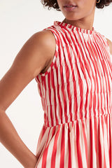 Long Red Striped Dress