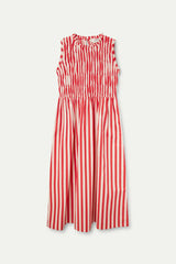 Long Red Striped Dress