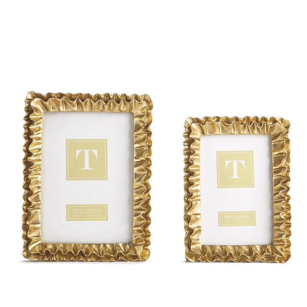 Two's Company Gold Ruffle Frame (Two Size Options!)