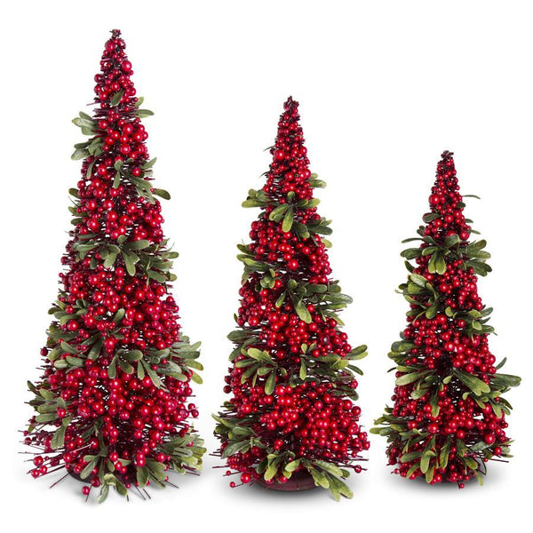 Mistletoe and Berry Cone Tree (Not a set, Choose Size)